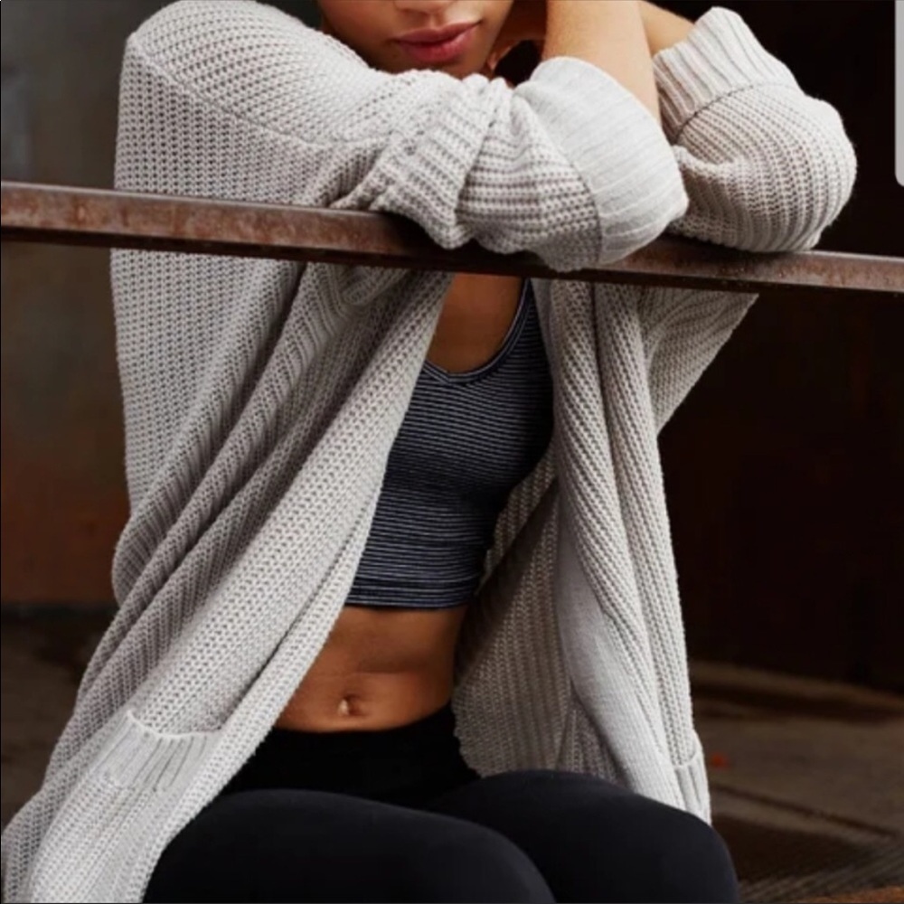 BDG Parker Cardigan Light Grey